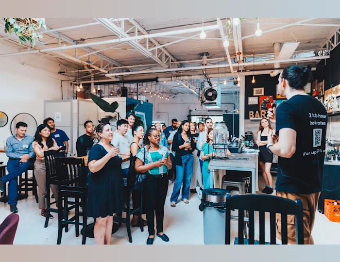 Jared Lerner the founder of Nappr addressing the audience at the meetup