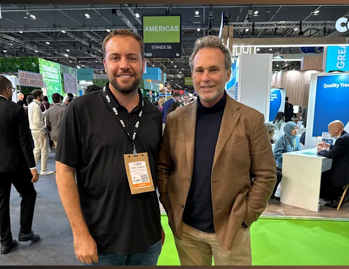 Chris and the Minister of Tourism for Guatemala Harris Whitbeck