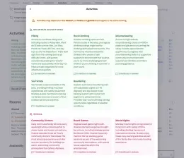 Coliving page: activities