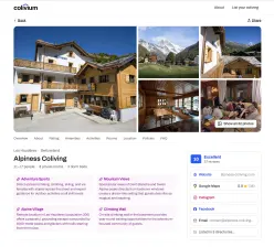 Coliving page: header & summary