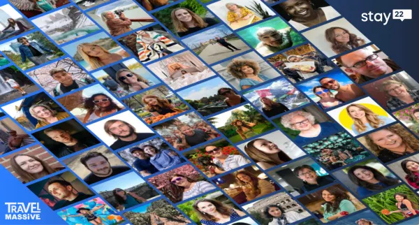 Screenshot of Travel Massive Top Creators with various profile pictures displayed an isometric grid