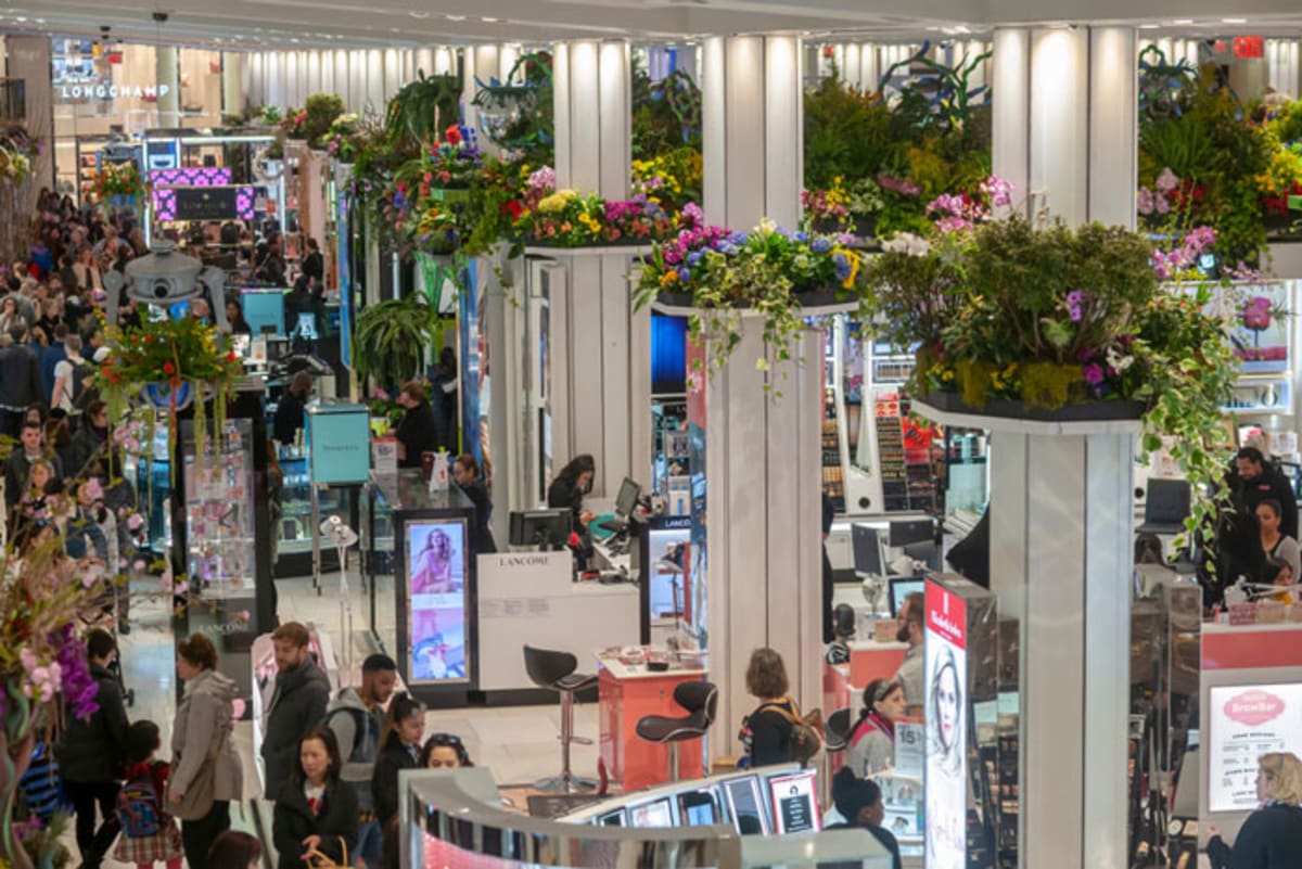 In-store decorations during Macy's Flower Show