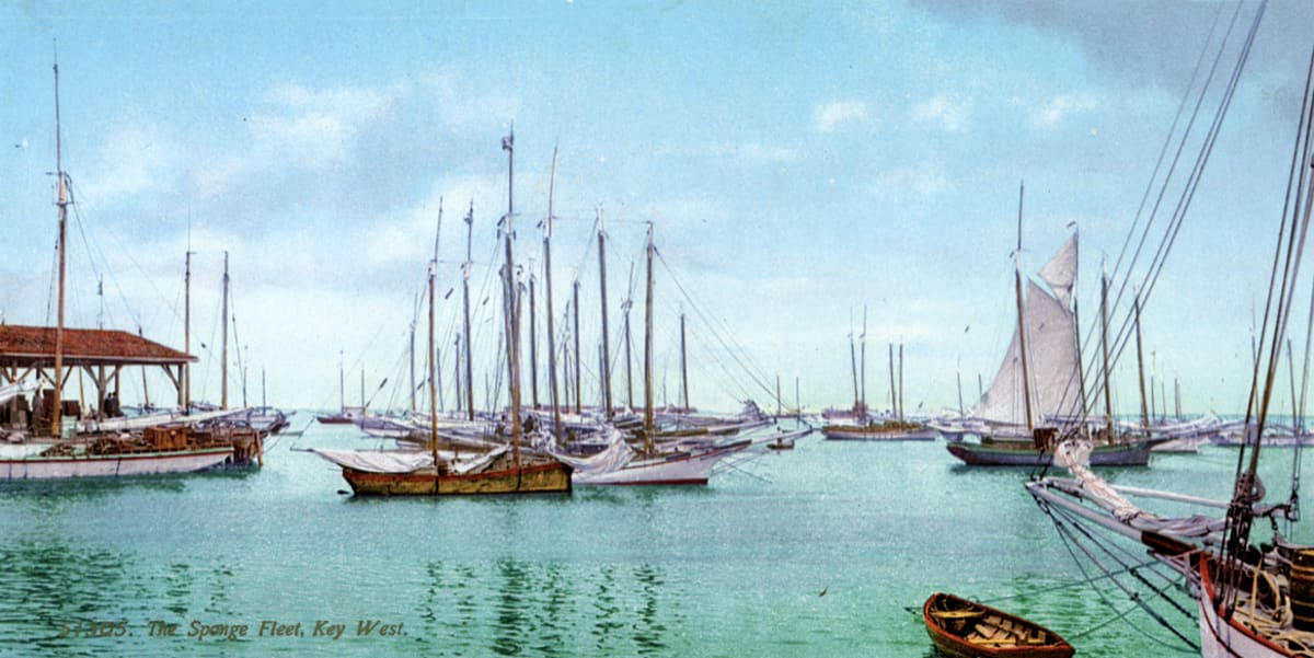 Painting of ships at sea