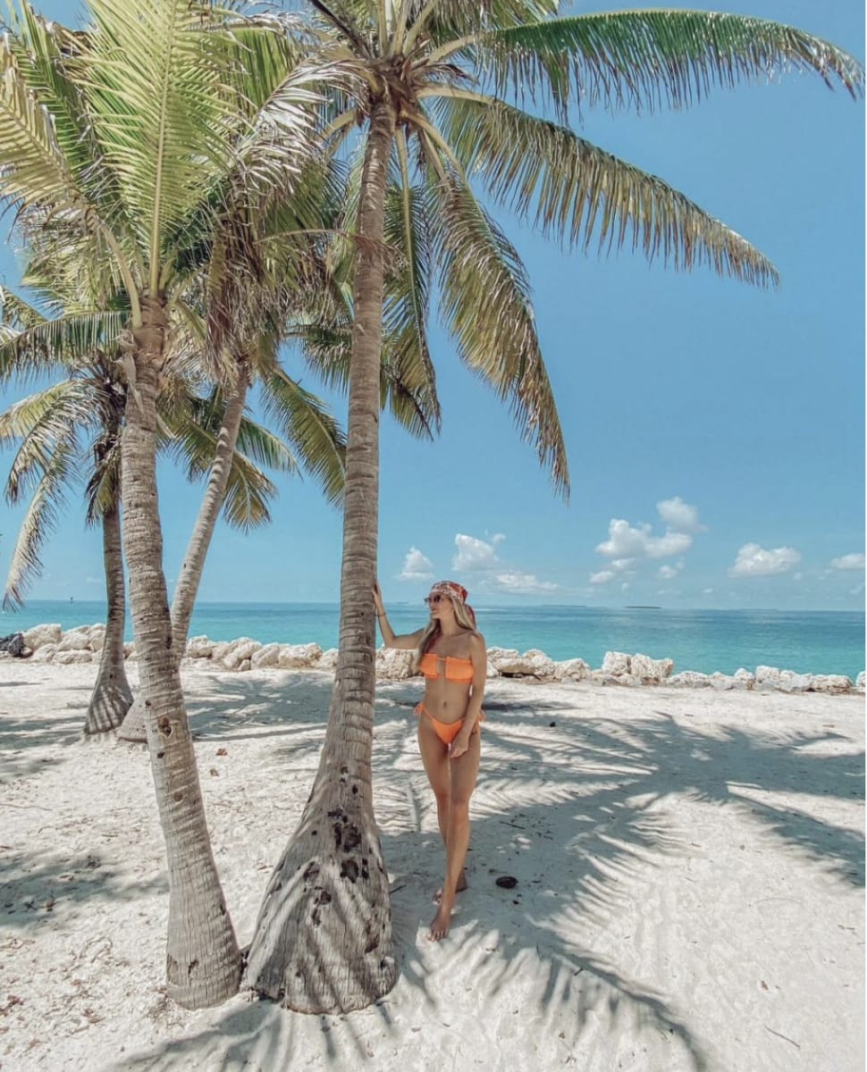 woman and palm tree