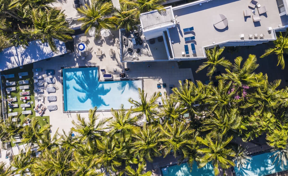 overhead shot of hotel