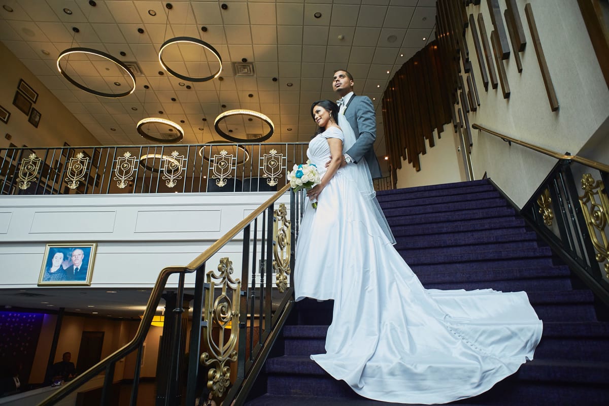 bridal-couple-on-staircase