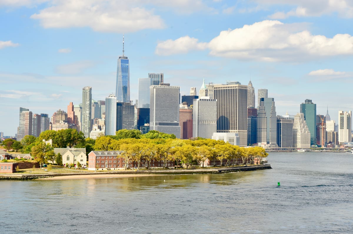 Governors Island with Manhattan in the background