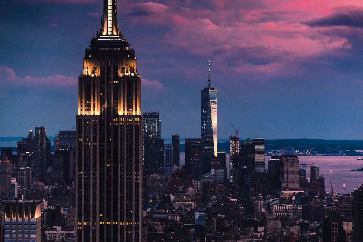 The Empire State Building at sunset