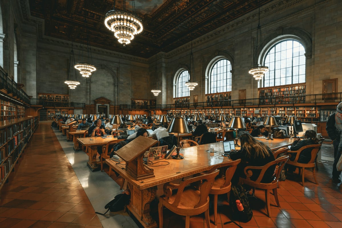 Interior of the New York Public Library 