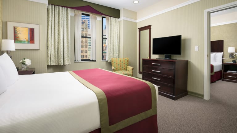 Family room, King bed room with a connecting Queen bed room.