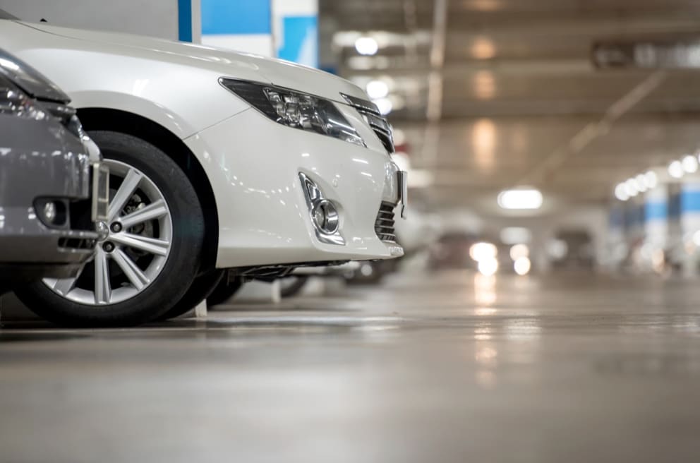 underground parking at the hotel