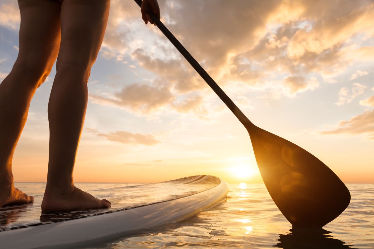 Watching the sunset, when paddling