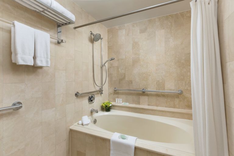 Bathroom with grab bars