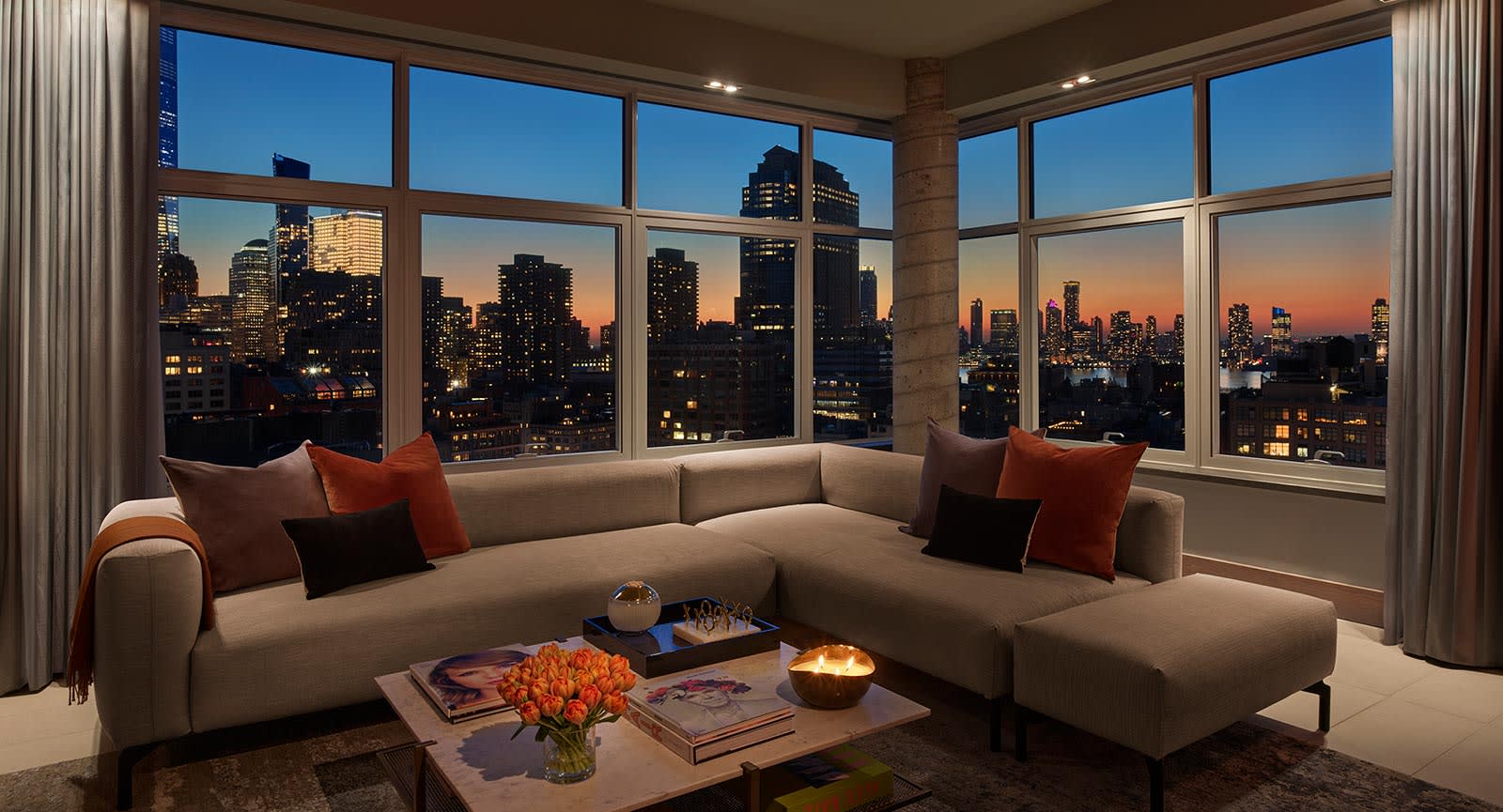 living room downtown penthouse