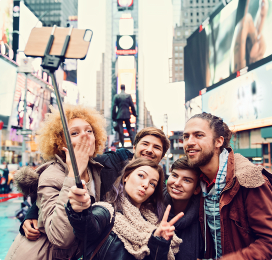 friends taking a selfie