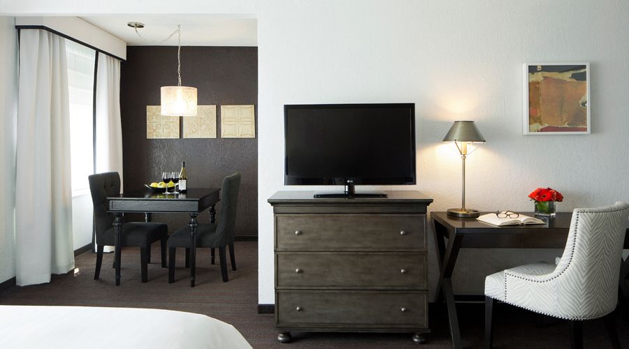 Superior suite dining table and TV