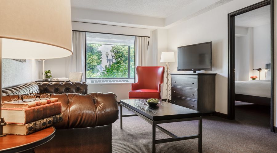 Living area in one bedroom suite