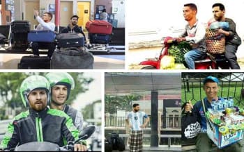 messi ronaldo naik ojek pulang kamnpung bareng - Kumpulan Meme Kocak & Lucu Ronaldo & Messi Gagal di Babak 16 Besar Piala Dunia