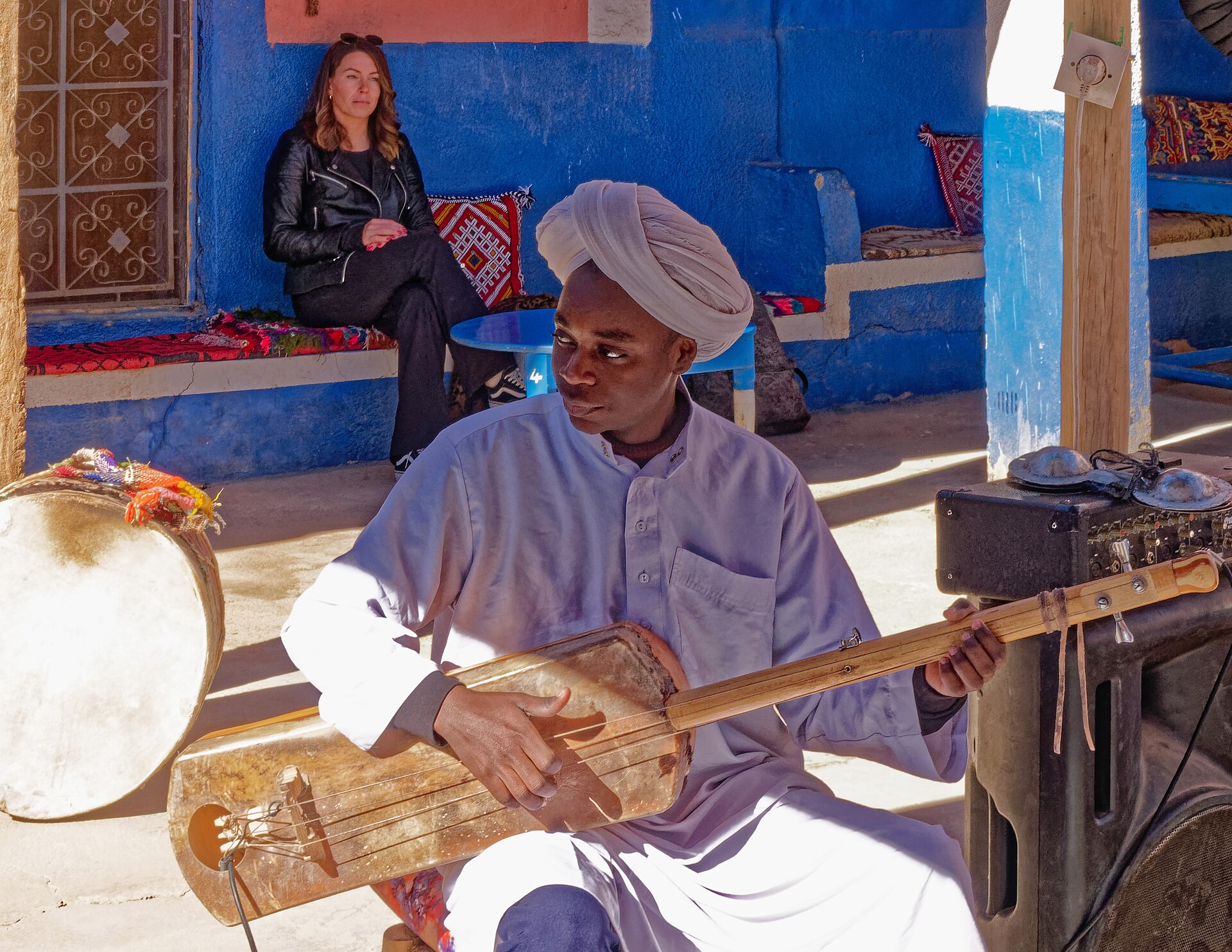 Mint tea being served at a traditional Berber camp in the Sahara
