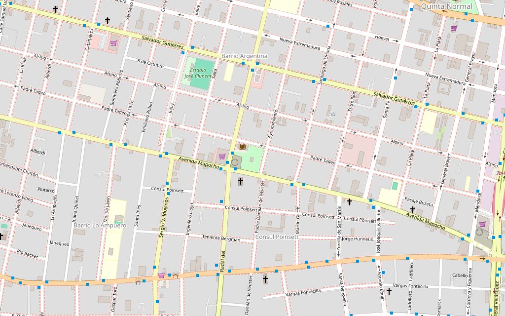 Mapa: Centro Cultural Casona Dubois, en Ayuntamiento 1650, Quinta Normal