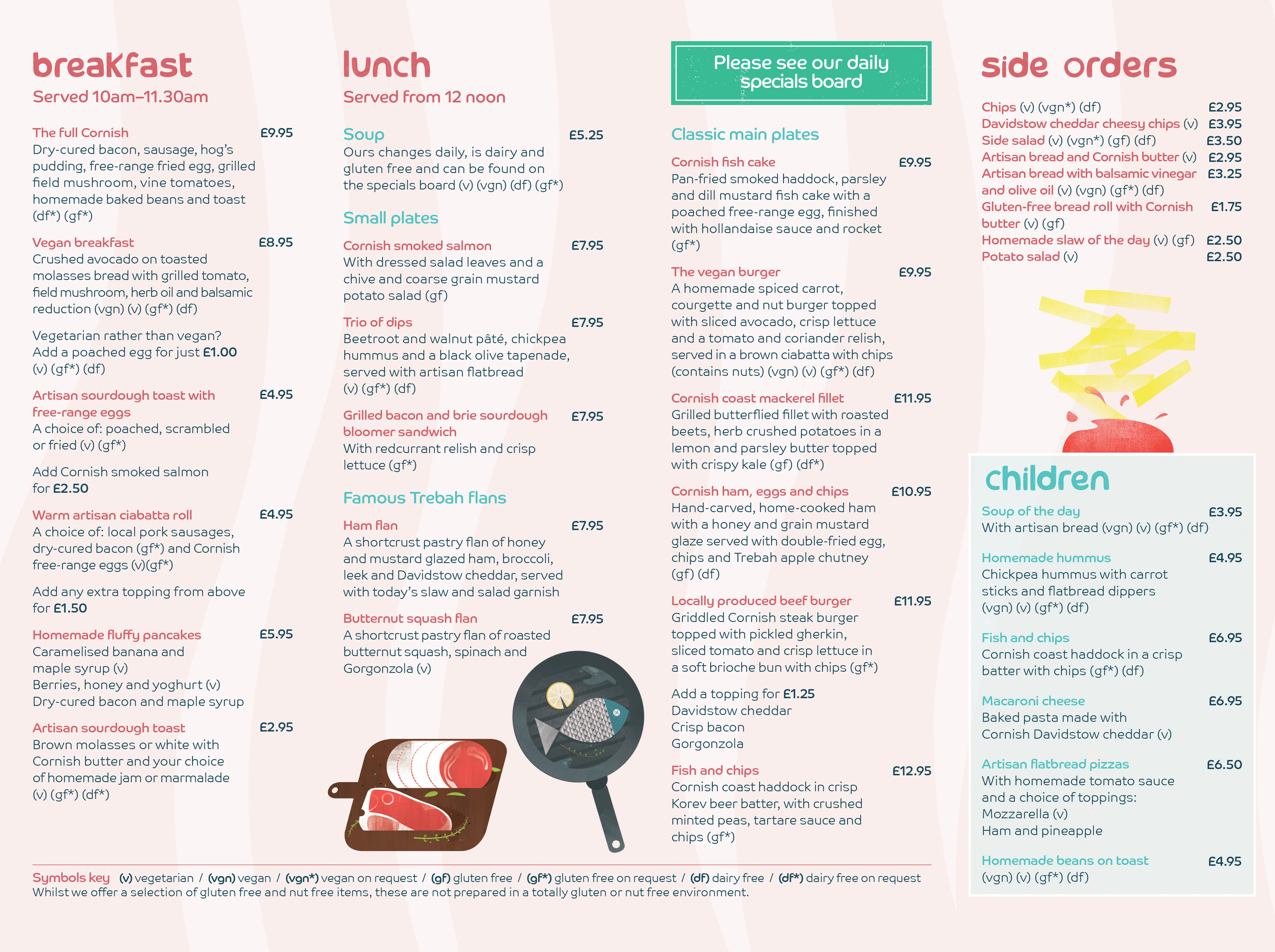 Trebah Kitchen Standard Menu Winter 2019