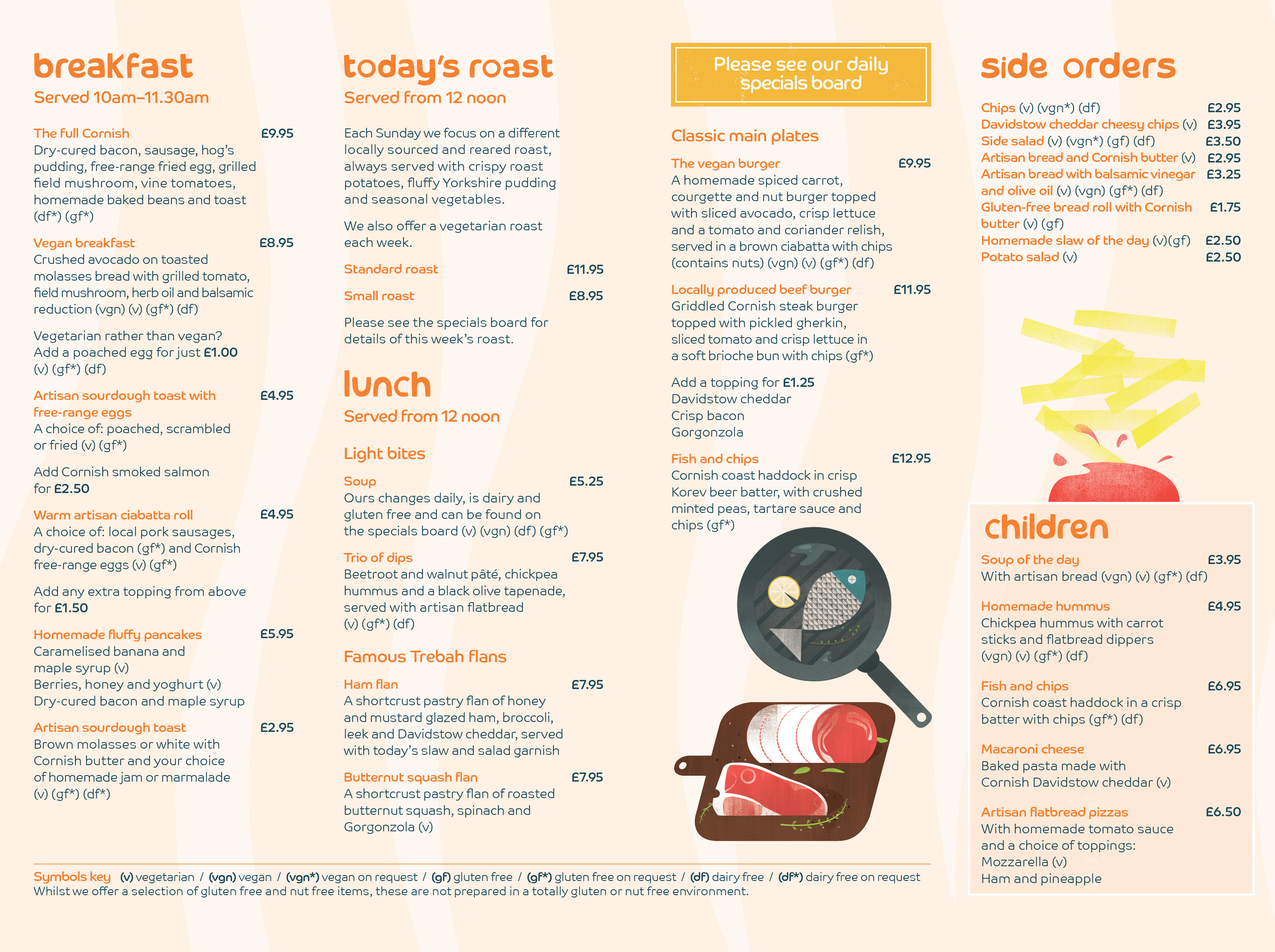 Trebah Kitchen Sunday Menu Winter 2019