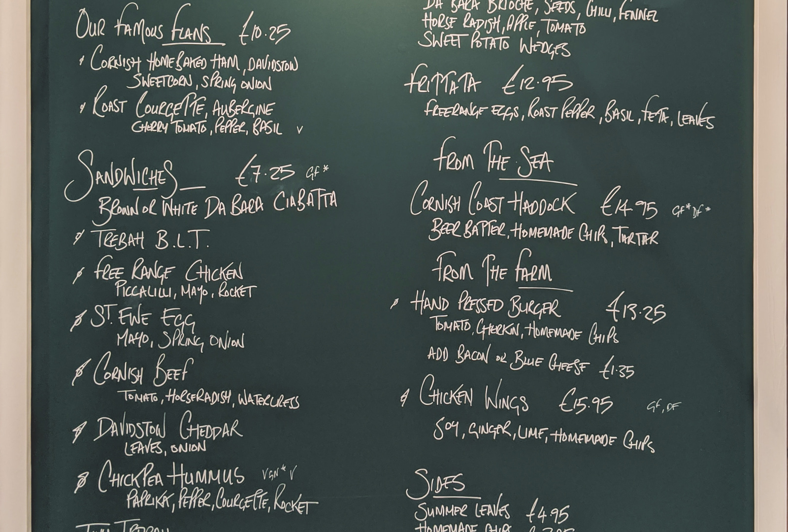 trebah kitchen menu