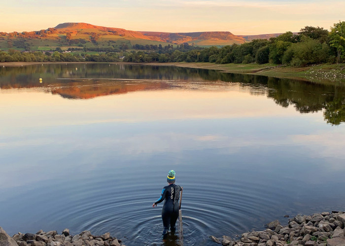 swimmer at lake