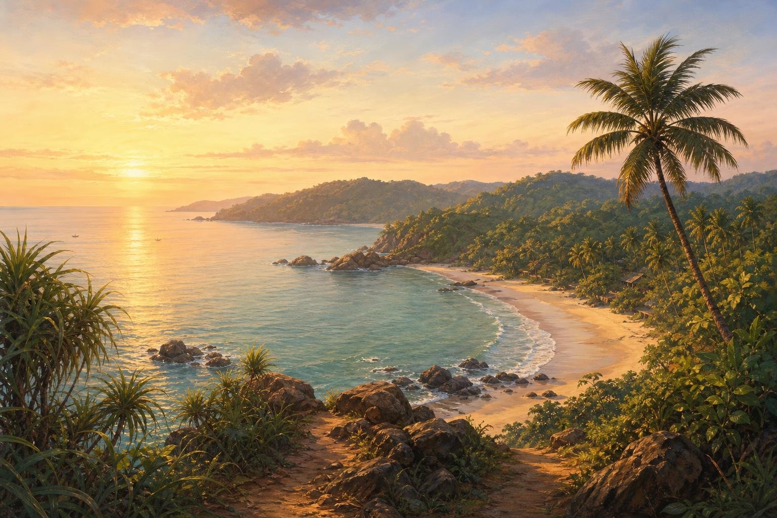 Gokarna, Uttara Kannada district, Karnataka, India — illustrated landscape