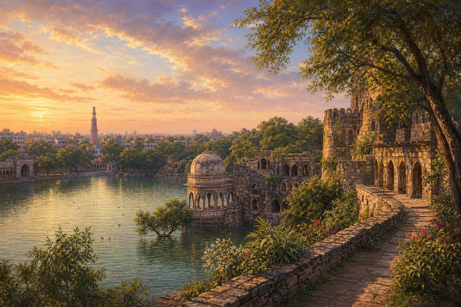 New Delhi — illustrated landscape