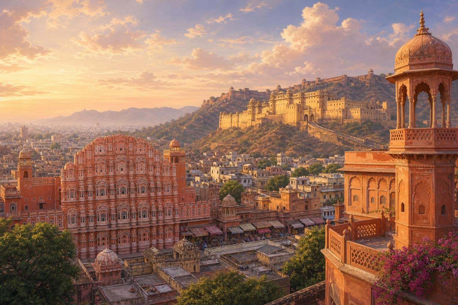 Jaipur — illustrated landscape