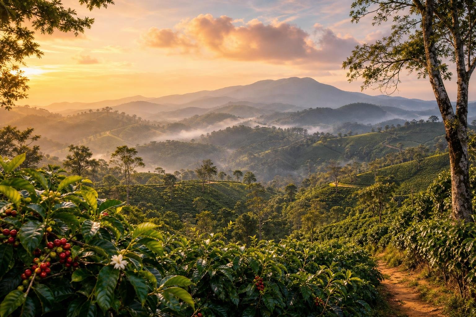Coorg (Kodagu), Madikeri District, Karnataka — illustrated landscape