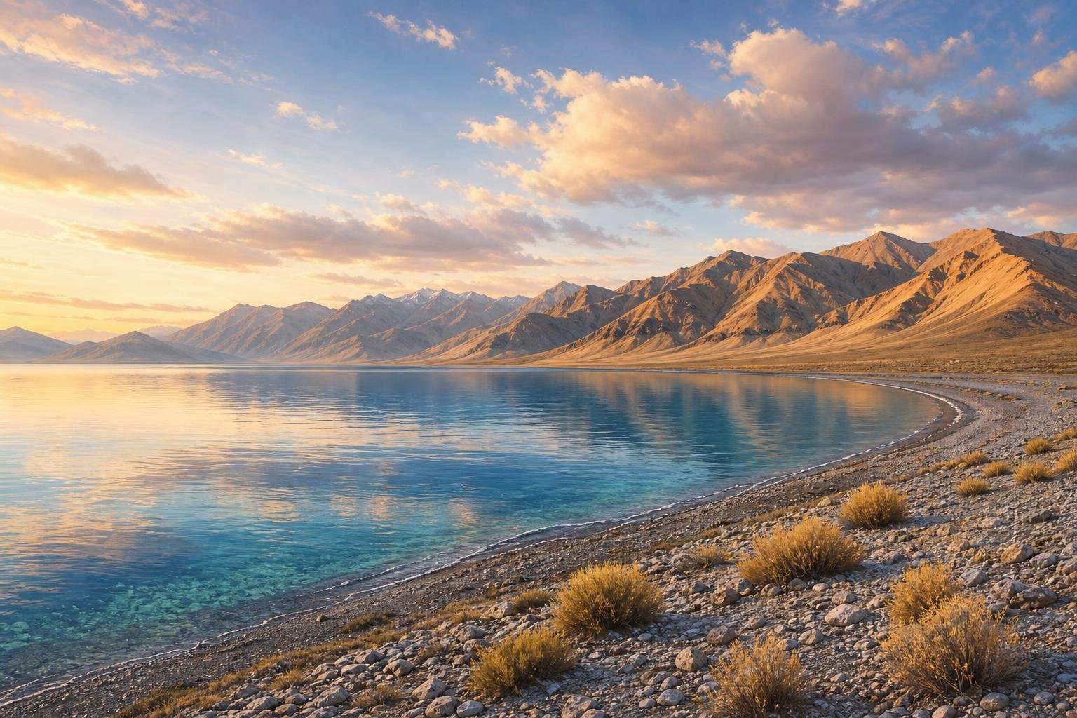 Man, Ladakh — illustrated landscape