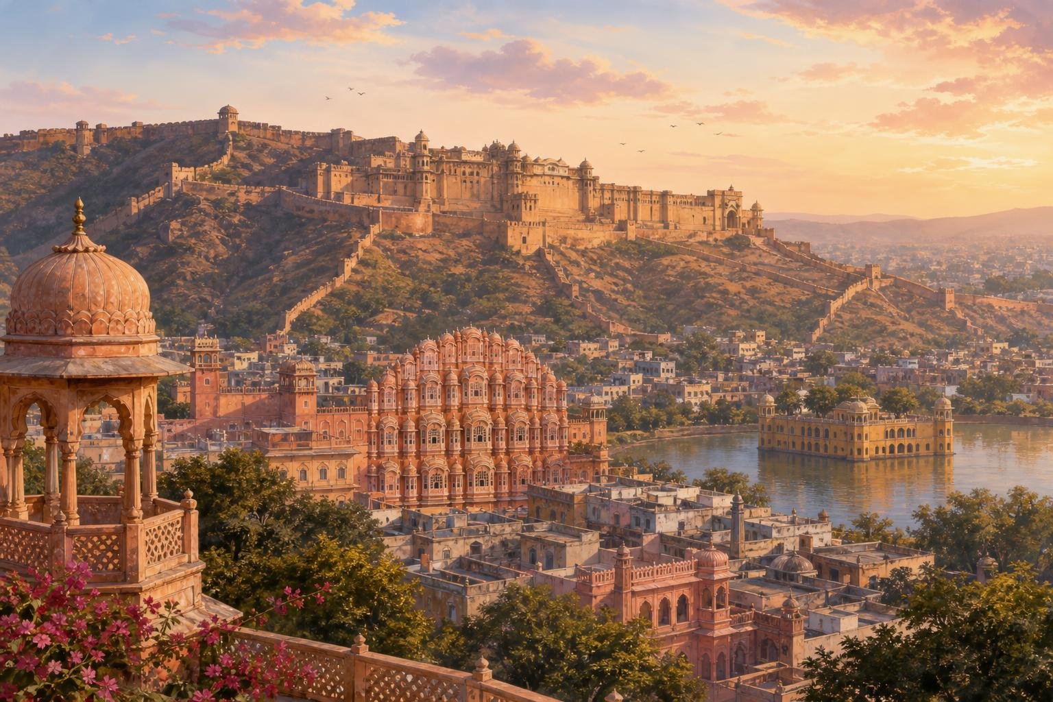 Jaipur — illustrated landscape