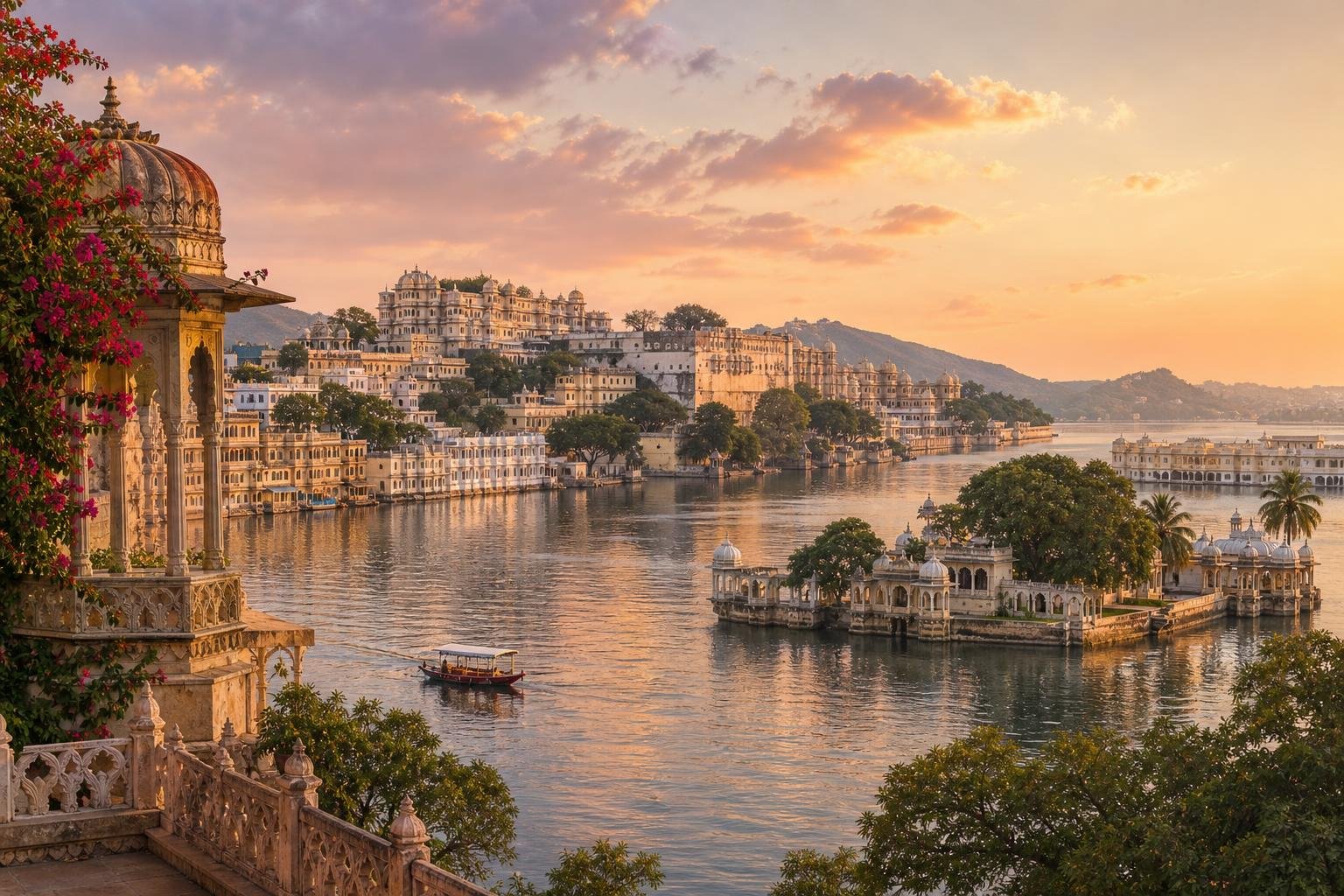 Udaipur, Rajasthan, India — illustrated landscape