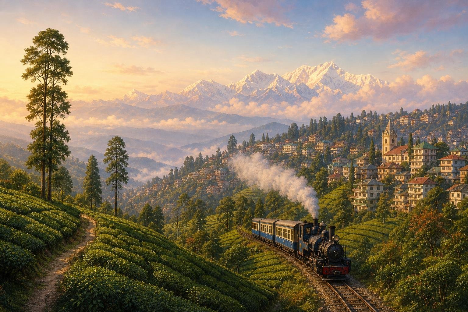 Darjeeling — illustrated landscape