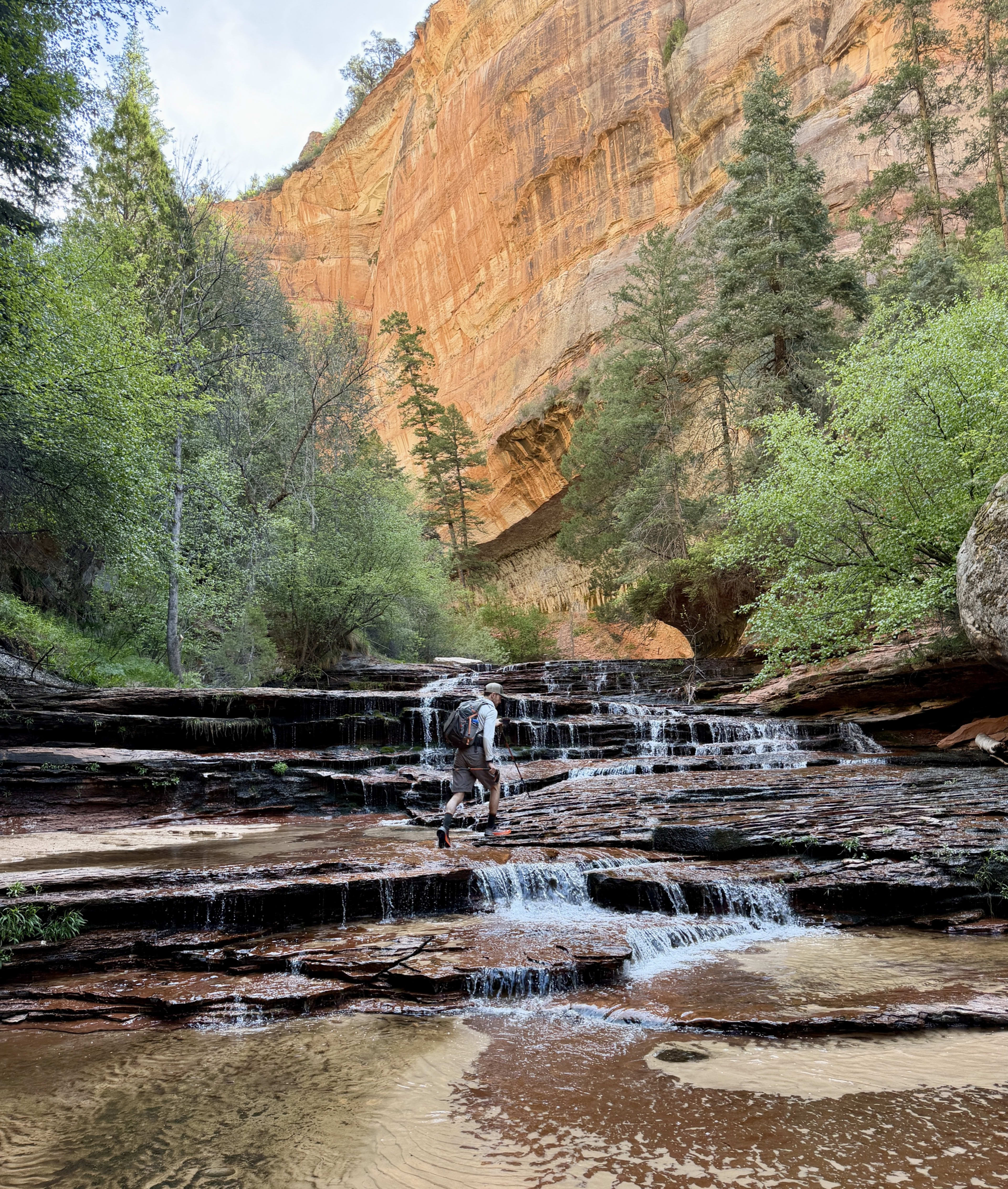The Subway hike, crossing terraced waterfalls