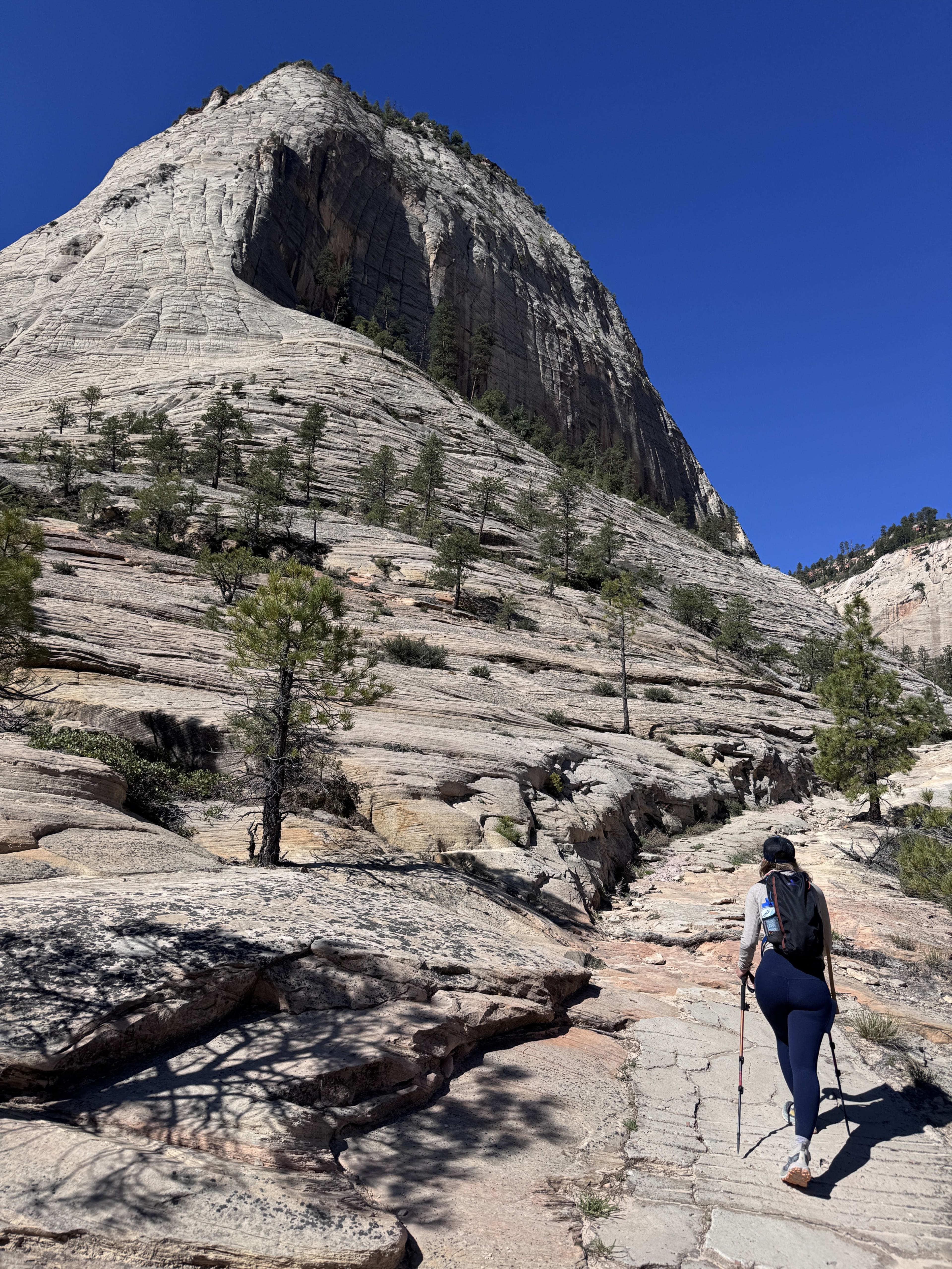 Climbing the ridge up to Cabin Spring in Zion