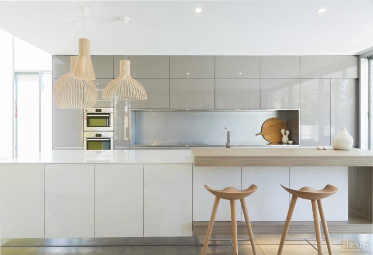  Minimalist  kitchen with quiet palette and minimal  detailing