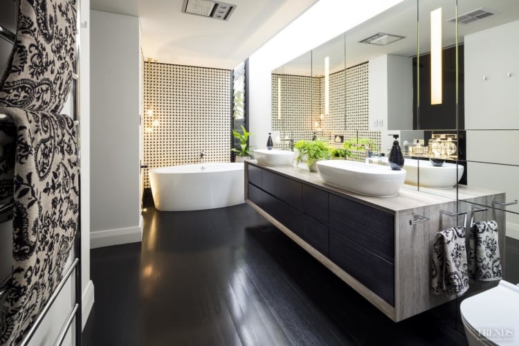 Luxury bathroom  addition with Japanese  wall tiles  and 