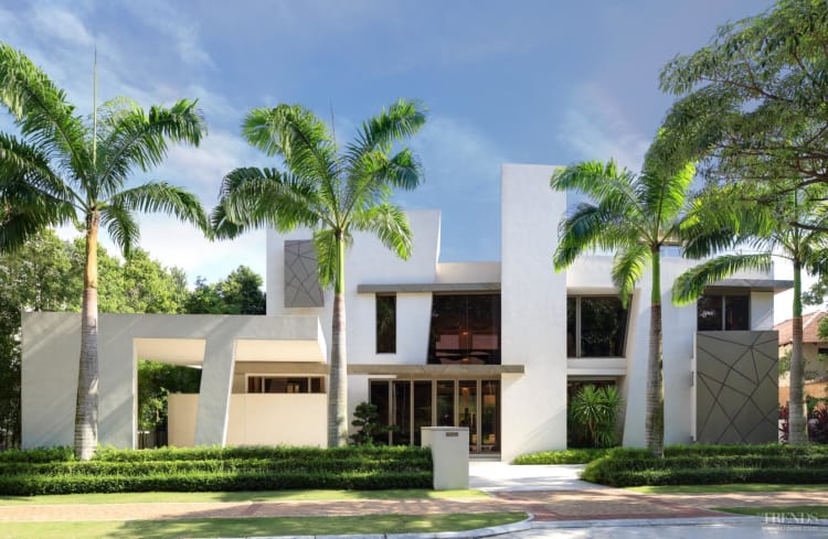 home design features an angular exterior and curvilinear interior home design features an angular exterior and curvilinear interior