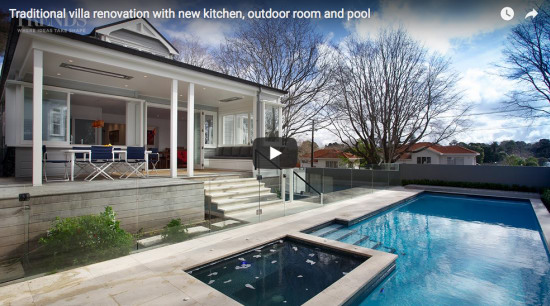 Traditional villa renovation with new kitchen, outdoor room and pool
