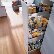 Open pantry from Blum Australia - Open pantry countertop, floor, flooring, hardwood, kitchen, laminate flooring, wood, wood flooring, white