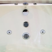 The detail of spouts in a spa bath plumbing fixture, product design, sink, tap, white