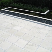 View of close up of patio paving - daylighting, floor, flooring, line, road surface, tile, white, black