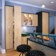 Close view of the kitchen's cabinetry - Close ceiling, countertop, floor, flooring, interior design, kitchen, living room, room, wall, orange