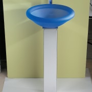 Glass pedestal basin - blue made by Regia angle, bathroom sink, plumbing fixture, product, product design, sink, structure, tap, yellow