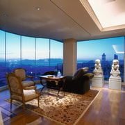 View of this casual living area - View apartment, architecture, ceiling, condominium, home, interior design, living room, penthouse apartment, real estate, room, wall, window, brown