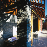 View of the outdoor living area - View architecture, structure, black