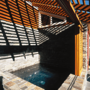 View of the hot tub - View of architecture, daylighting, property, roof, structure, wood, black